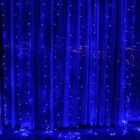Гирлянда Штора на медной проволоке LED 300, 3M на 3M, синий, соединитель