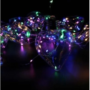 Гирлянда Эдисона в виде сердца, Led 150, RGB, 10 DOMES 8см 3х1,5м Гирлянда Эдисона в виде сердца, Led 150, RGB, 10 DOMES 8см 3х1,5м