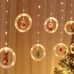 Штора роса на проволоке кольцо с фигурками (10 фигур-олень, Дед Морозом, елка, снеговик, новогодним носком), USB, теплый белый, 2.5 м CL62