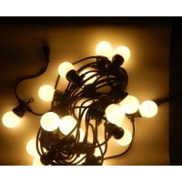 Уличная гирлянда Ретро лампочки LED 100, теплый белый, черный провод, 20 лампочек, 10 м