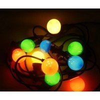 Уличная гирлянда Ретро лампочки LED 50, RGB, черный провод, 10 лампочек, 5 м