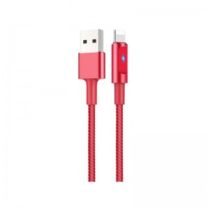 Кабель USB Hoco U47 Smart Power off Lightning Red