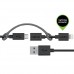 Кабель micro usb +apple Melkin M8J080 + Lighting adapter 0,9 м Черный
