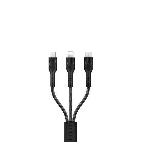 Кабель USB Hoco U31 Benay 3 in 1 Charging Black