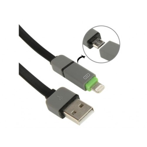 Комбинированный кабель для iPhone/Samsung 1м. (цвета в ассортименте)