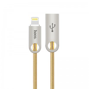 Кабель USB Hoco U8 Zinc Alloy Metal Lightning Gold