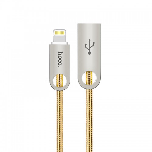 Кабель USB Hoco U8 Zinc Alloy Metal Lightning Gold