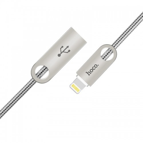 Кабель USB Hoco U8 Zinc Alloy Metal Lightning Silver