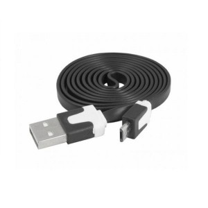 Кабель micro usb плоский, черный V8/0044 Кабель micro usb плоский, черный V8/0044