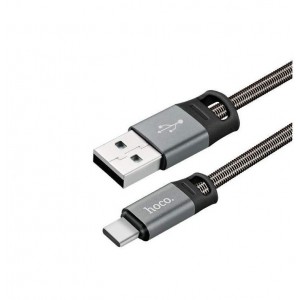 Кабель USB Hoco U27 Golden Sheild Micro Metal Gray