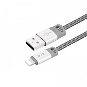 Кабель USB Hoco U27 Golden Sheild Micro Metal Silver