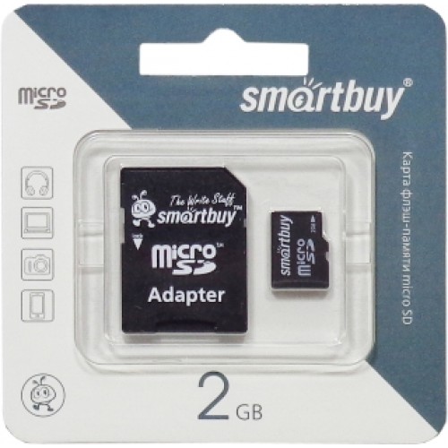 Карта памяти 2GB Smartbuy micro SD с адаптером SD