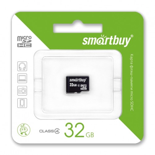 Карта памяти micro SDHC 32GB Smartbuy class 4 без адаптера