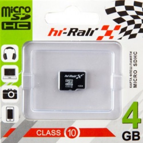 Карта памяти micro SDHC HI-RALI  4GB class 10 (без адаптера SD)