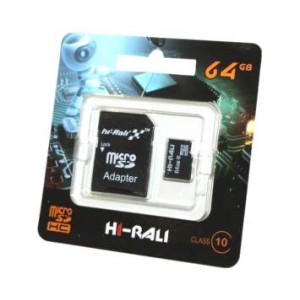 Карта памяти micro SDHC Hi-Rali 64GB class 10 (с адаптером) Карта памяти micro SDHC Hi-Rali 64GB class 10 (с адаптером)
