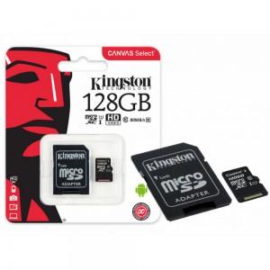 Карта памяти micro SDHC Kingston Canvas Select 128GB UHS-I class 10 (с адаптером) Карта памяти micro SDHC Kingston Canvas Select 128GB UHS-I class 10 (с адаптером)