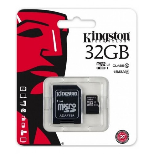 Карта памяти micro SDHC Kingston Canvas Select 32GB UHS-I class 10 (с адаптером)