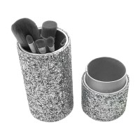 Набір пензлів для макіяжа в тубусі  (сірий ворс)