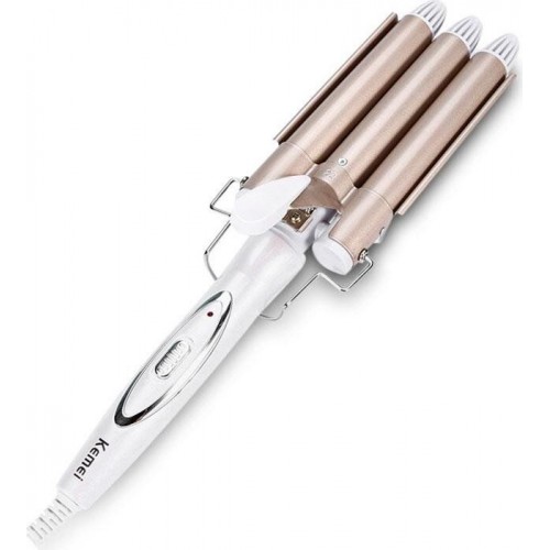 Плойка тройная Kemei JFQ-KM-1010 White/Gold (40)