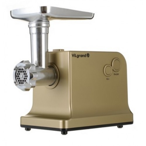 М'ясорубка електрична V221-PMG_gold (2200 Вт, насадки: деруни, овочі, томат, реверс)