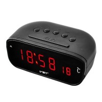 Часы сетевые VST-803-1 красные, температура, 220V