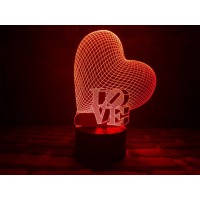 Настольный светильник 3D LOVE