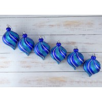 Елочная игрушка Юла, индиго, 8 см  (цена за упаковку 6 шт) N9-8