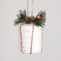 Елочная игрушка Новогодняя свеча, 10-6см (цена за упаковку 3 шт) H2-3