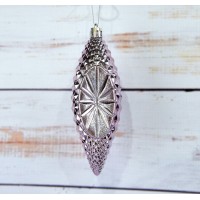 Елочная игрушка Сосульки серебро, 12 см (цена за упаковку 4 шт) N9-21