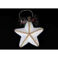 Елочная игрушка Звезда с лентой 11-121