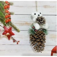 Игрушка для елки Медвежонок на шишке N11-20