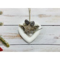 Игрушка для елки Сердце с композицией N11-67