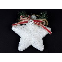 Игрушка для елки Звезда с красным бантиком, 15-14см (цена за 1 шт) N11-114
