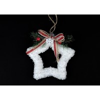 Игрушка для елки Звездочка с красным бантиком, 17-13-2.5см (цена за 1 шт) N400