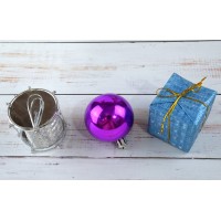 Набор елочных игрушек Микс фиолетово-голубой подарками, 5 см (цена за упаковку 8 шт) N11-197