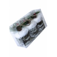 Набор елочных игрушек Пенек в снегу (цена за упаковку 3 шт) 2-10