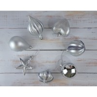 Набор елочных игрушек Silver mix, 14 шт (цена за упаковку) N9-10