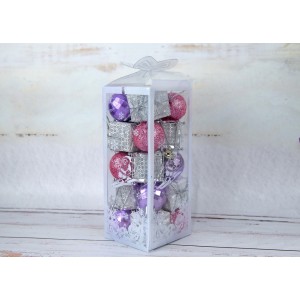 Набор елочных игрушек Violet-pink miks, 3 см (цена за упаковку 20 шт) N11-199 Набор елочных игрушек Violet-pink miks, 3 см (цена за упаковку 20 шт) N11-199