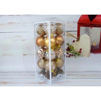 Набор елочных игрушек Золотистые шары с шишками, 5 см (цена за упаковку 20 шт) N11-171