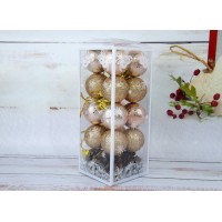 Набор елочных золотых шаров с шишками, 4 см ( цена за упаковку 20 шт) N11-164