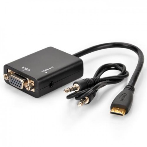 Конвертер с mini HDMI на VGA+Audio