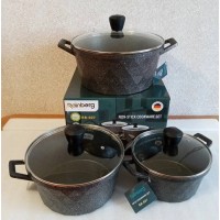 Набор кастрюль с антипригарным покрытием RB-607, 6 предметов