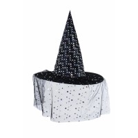 Шляпа ведьмы с вуалью и пайетками