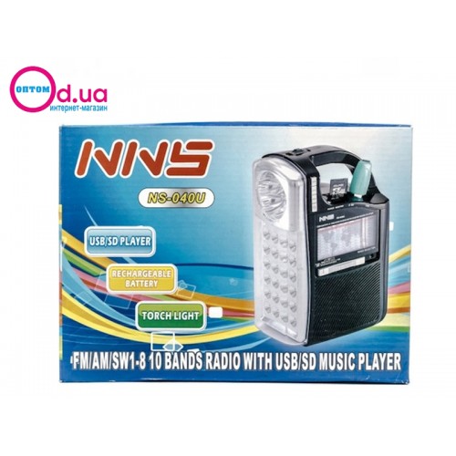 Радиоприемник с фонарем NS-040 USB/FM/SD