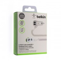Зарядное устройство автомобильное belkin bc-2108  5 2usb 2.4a белый