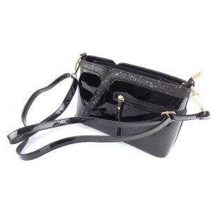 Сумка через плечо женская лаковая 72884 Black