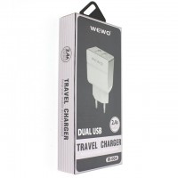 Зарядное устройство сетевое для мобильного WEWO W-004 2.4A 2USB
