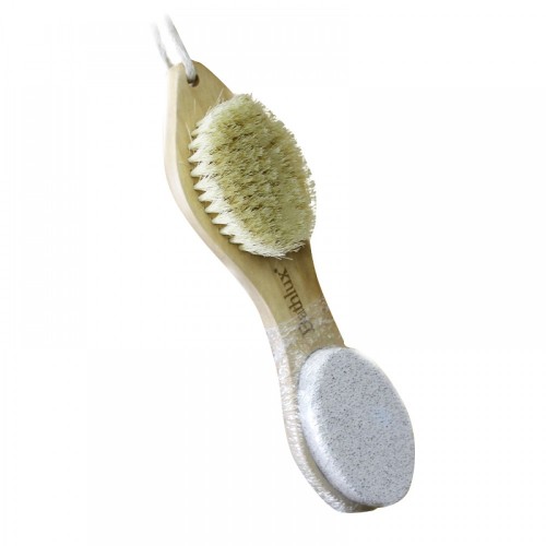 Щетка банная четырехсторонняя, натуральным ворсом и пемзой, 2 вида терок (BH90522)