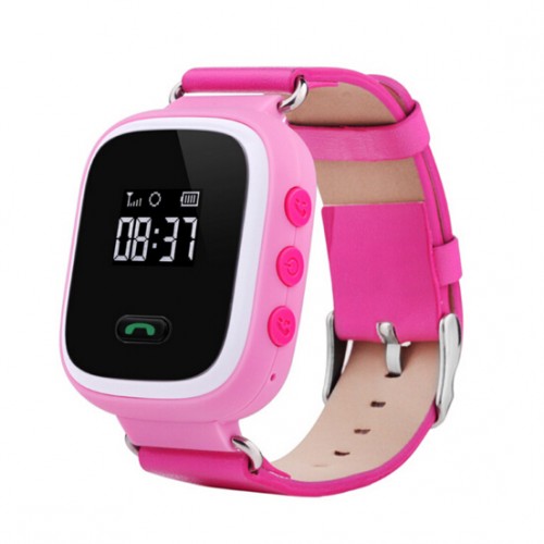 Смарт часы детские smart baby watch tw2 0.96' oled pink с gps трекером