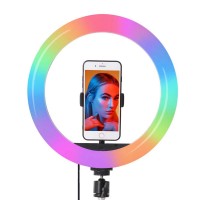 Кольцевая LED лампа RGB MJ260, 26см, 1 крепление, управление на проводе